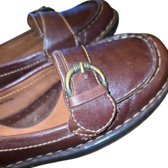 NWOT - BORN Mindy Brown Leather Slip On Loafers sz 8.5 - Picture 6 of 9